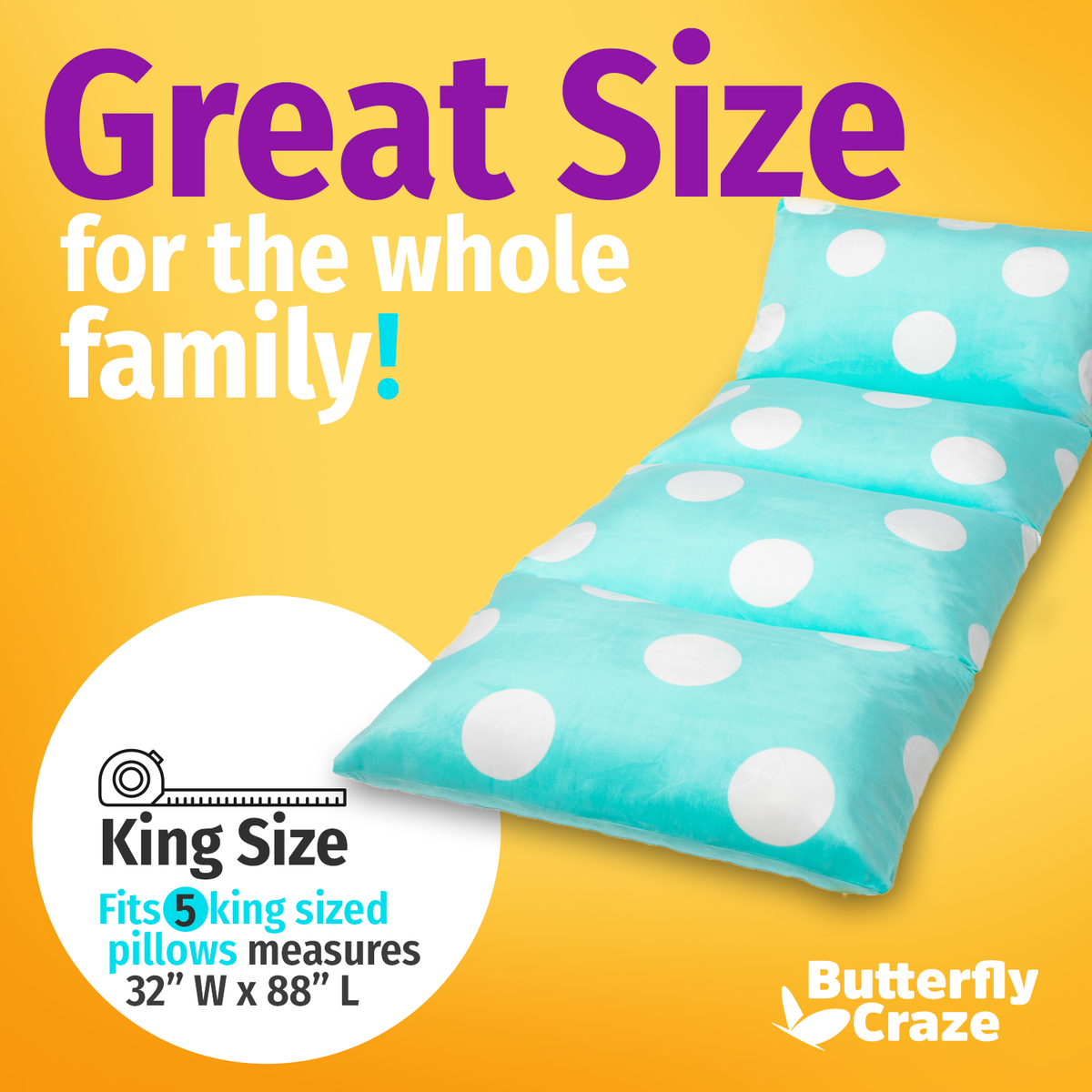 Butterfly Craze Pillow Bed Floor Lounger Cover
