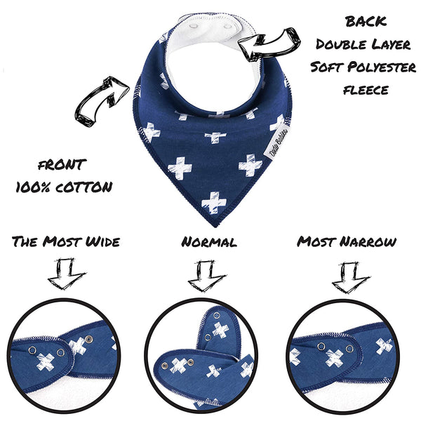 Baby Bandana Drool Bibs by Dodo Babies + 2 Pacifier Clips + Pacifier Case Gift