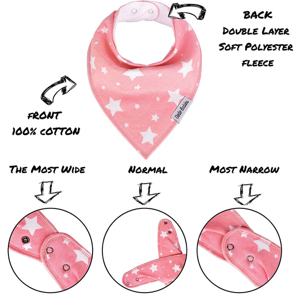 Baby Bandana Drool Bibs by Dodo Babies + 2 Pacifier Clips + Pacifier Case Gift