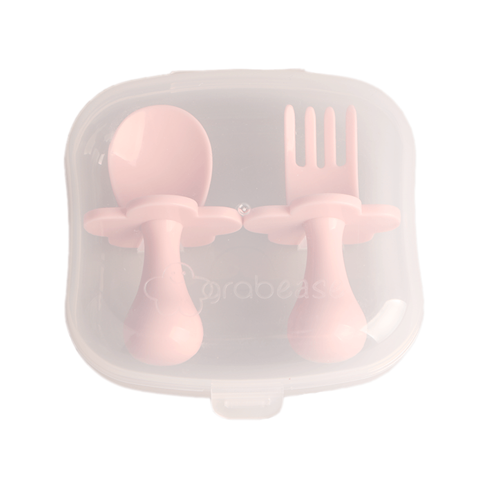 Grabease Toddler Utensils Baby Utensils Baby Forks for Self Feeding,  BPA-Free & Phthalate-Free for Baby & Toddler, 1 Set, Blush